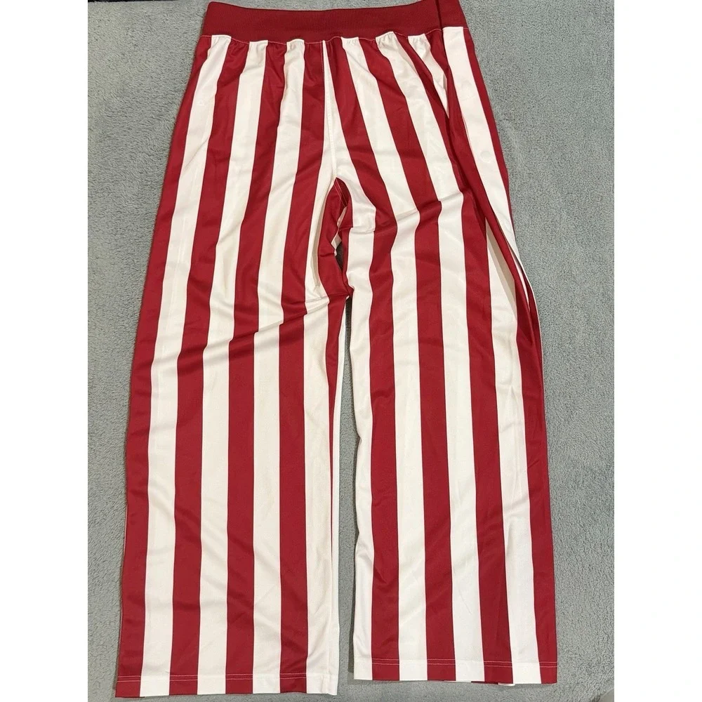 2013 Adidas Indiana University IU Mens L Candy Striped Tearaway Basketball Pants